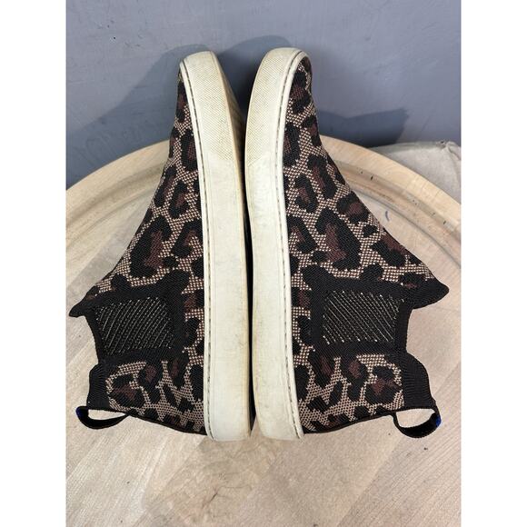 Rothy's Chelsea Wildcat Leopard Print Slip on Ankle Boots Womens 8.5 Animal - Picture 7 of 9